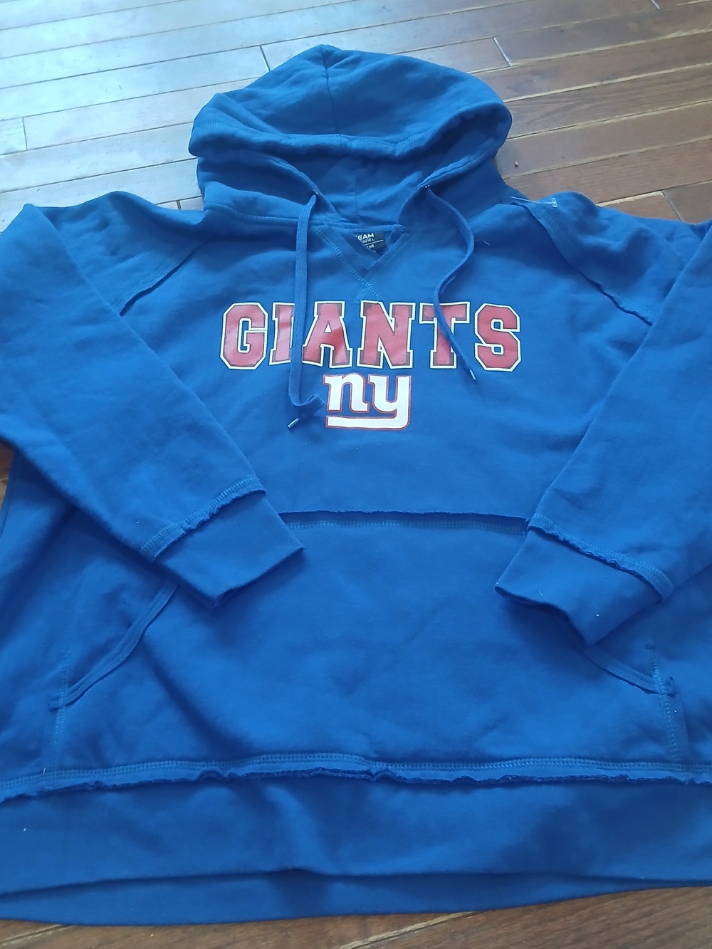NFL New York Giants Blue Hoodie Woms XL Team Apparel Blue And Red Football